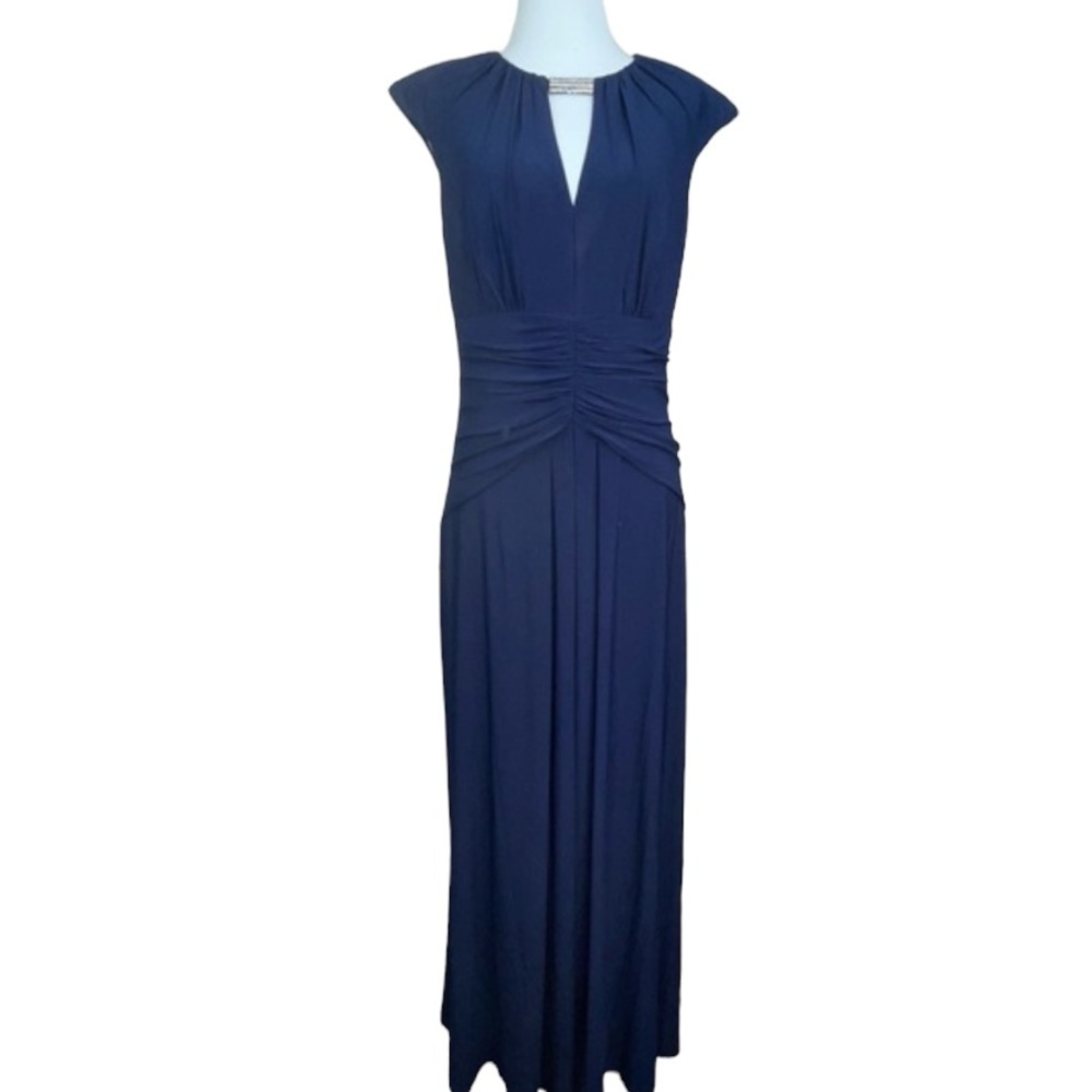 Vince Camuto Navy Blue Maxi Dress with Ruched Waist - Picture 16 of 16